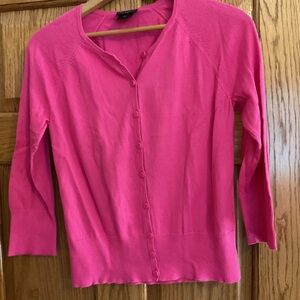 Ann Taylor Vibrant Pink Cardigan Sweater small